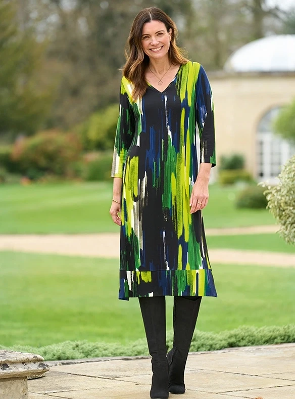 Robe en jersey à motif abstrait