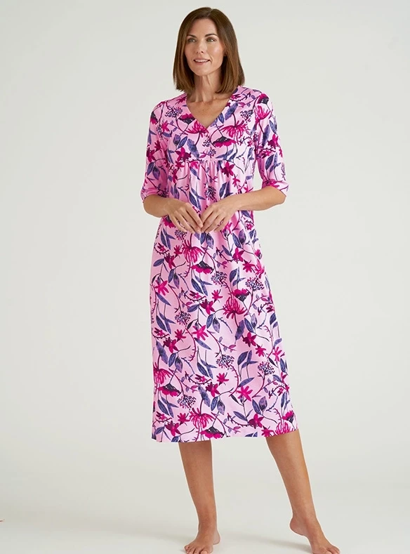 Chemise de nuit en jersey fleuri