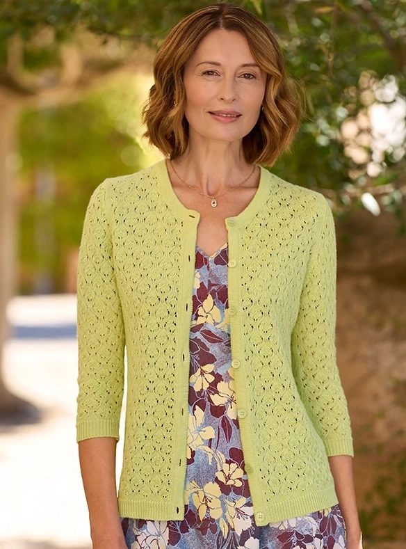 Cardigan en coton et lin