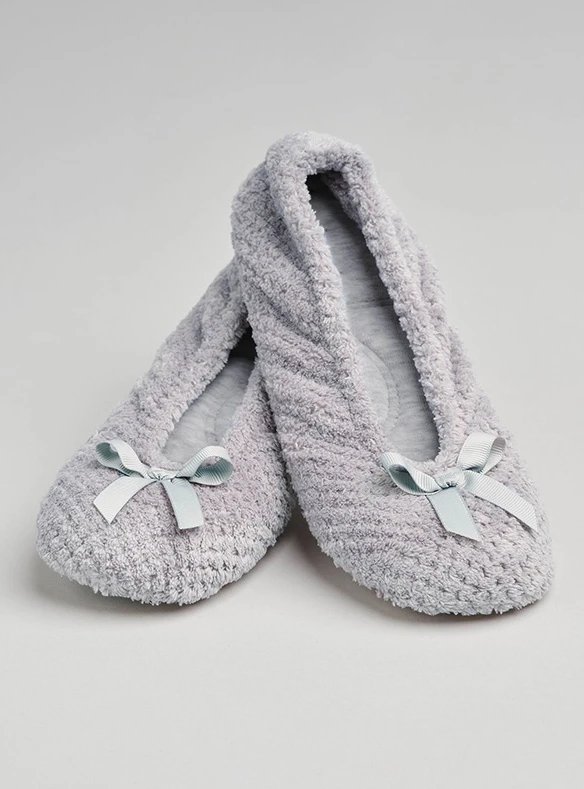 Ballerines En Velours Avec Noeud