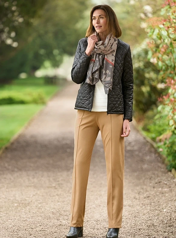 Pantalon stretch en suédine