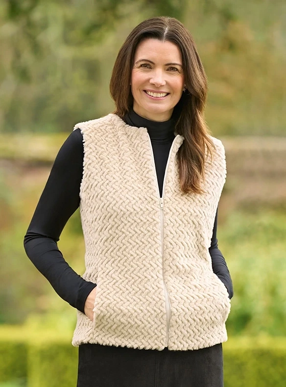Gilet sans manches extra doux en fausse fourrure