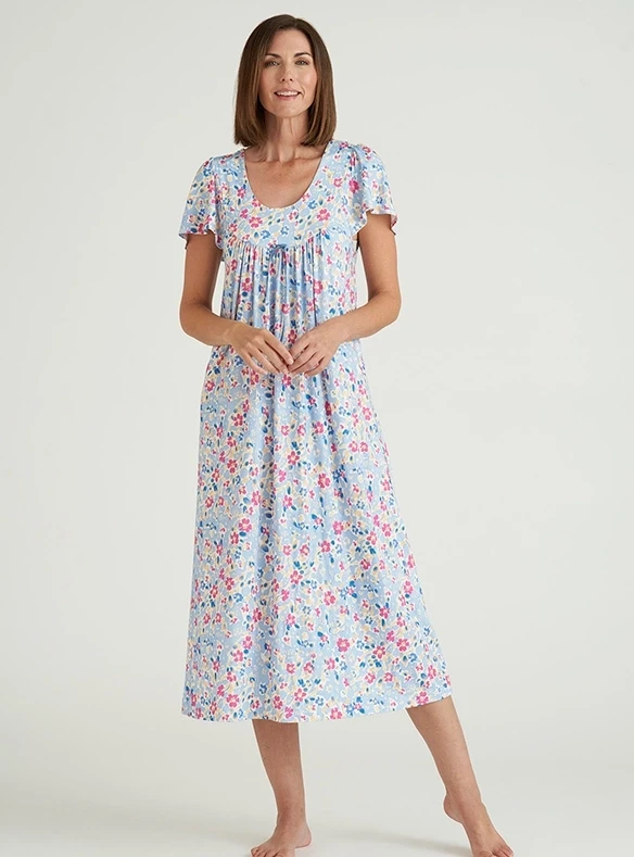 Chemise de nuit fleurie en bambou