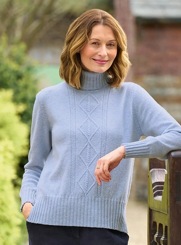 Pull épais torsadé en laine d’agneau