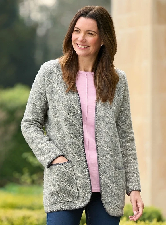 Cardigan-veste chaud avec coton et laine