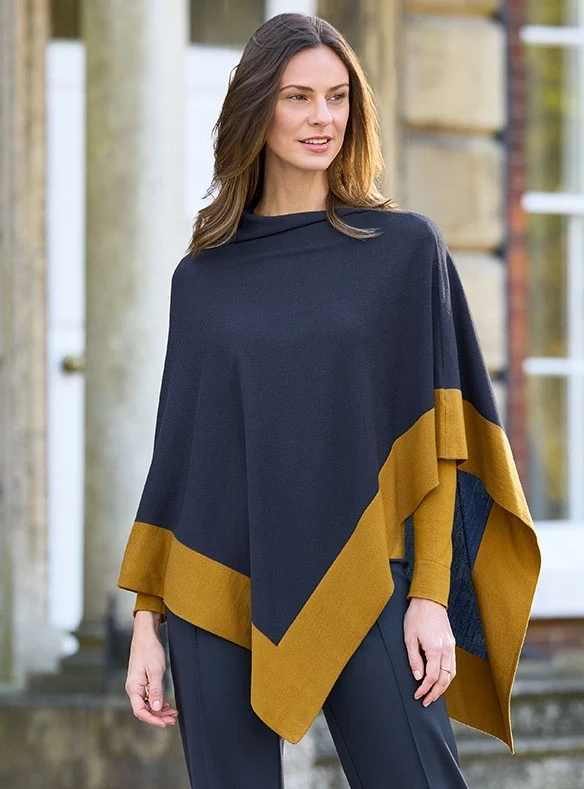 Poncho en mérinos extra doux