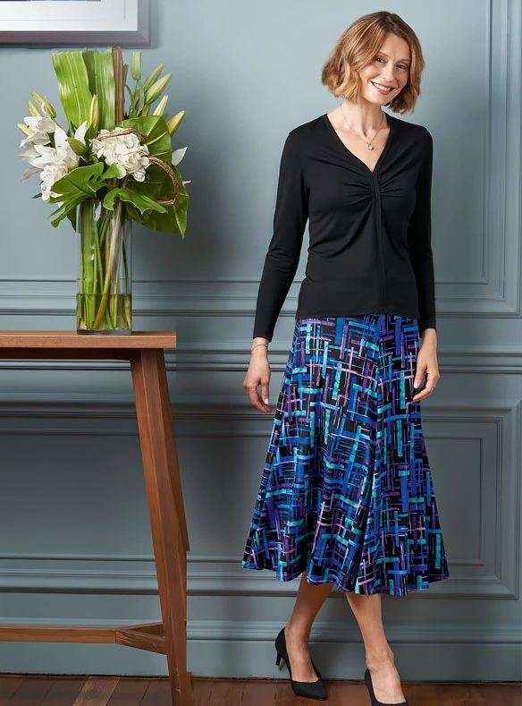 Jupe en jersey stretch imprimé