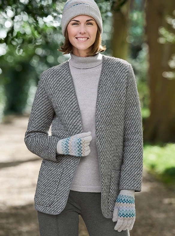 Manteau cardigan laine mélangée