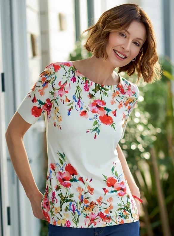 T-shirt en jersey imprimé
