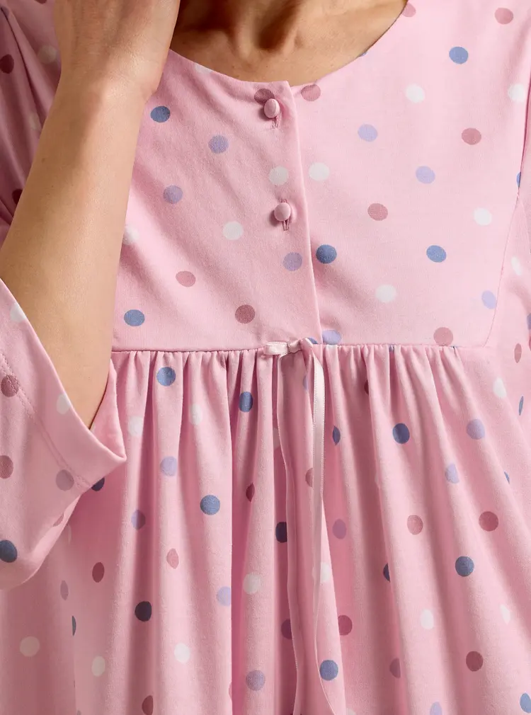 Chemise de nuit à pois en jersey