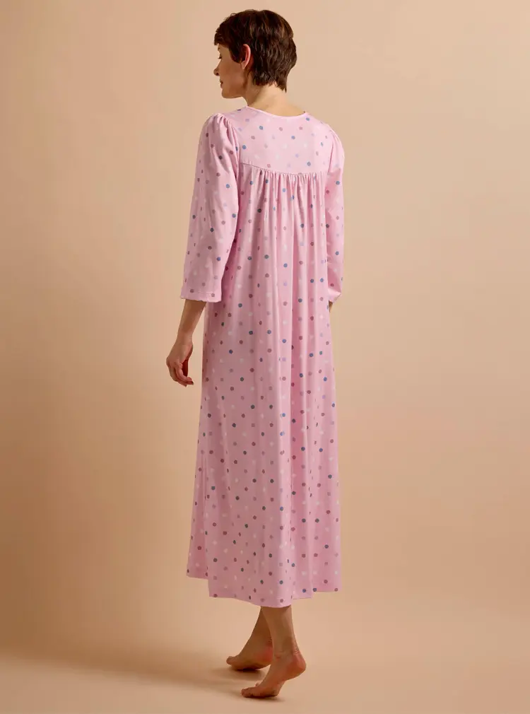 Chemise de nuit à pois en jersey