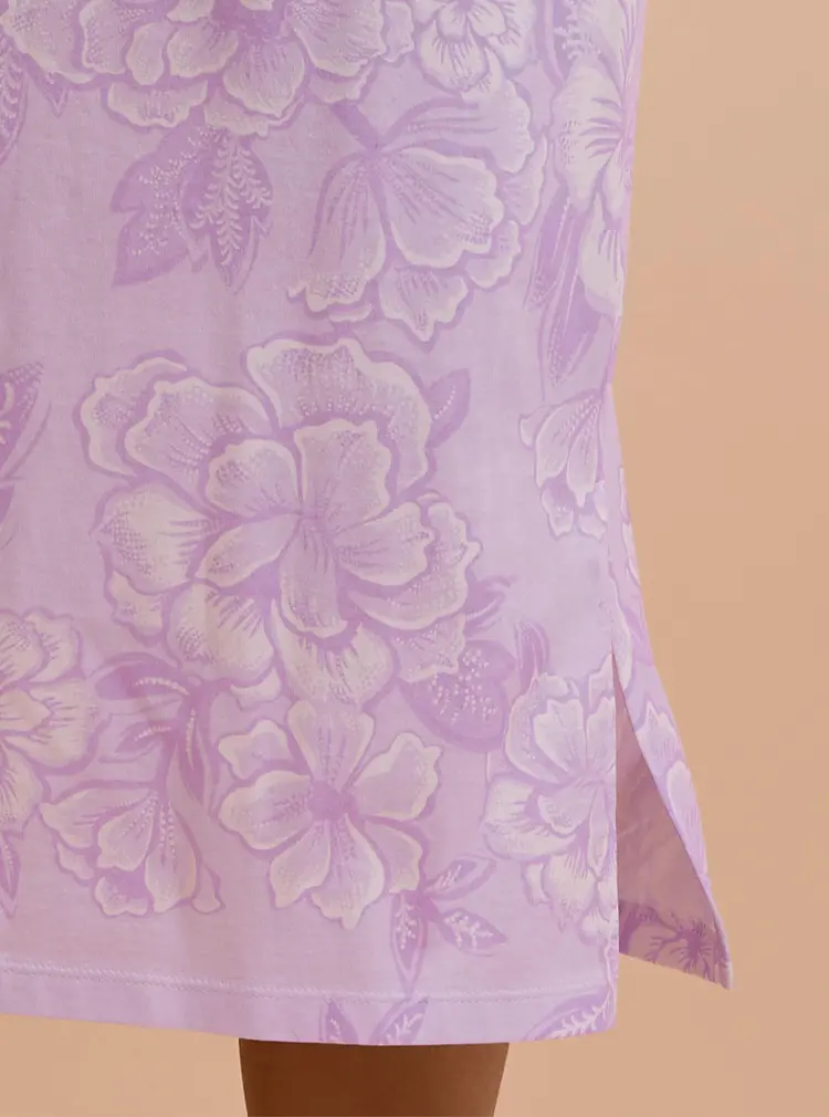 Chemise de nuit boutonnée en jersey de coton