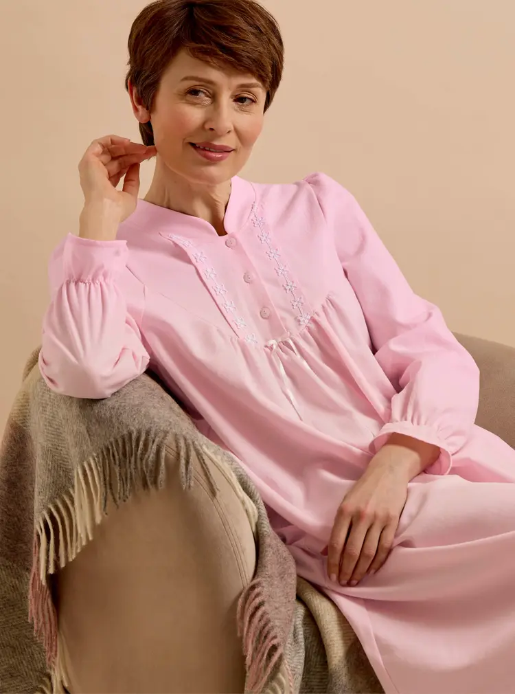 Chemise de nuit classique en twill de coton