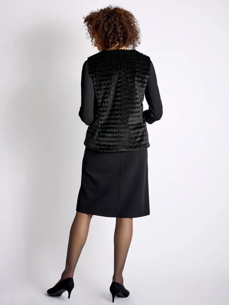 Gilet sans manches en fausse fourrure