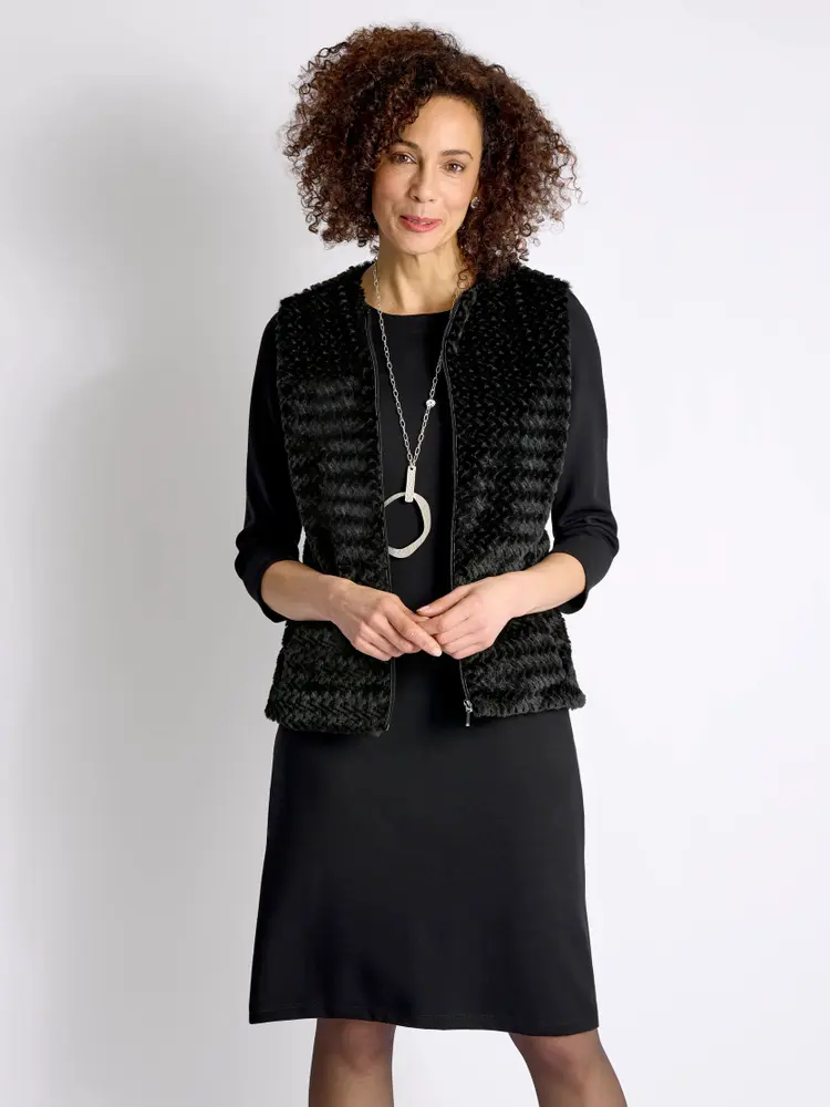 Gilet sans manches en fausse fourrure