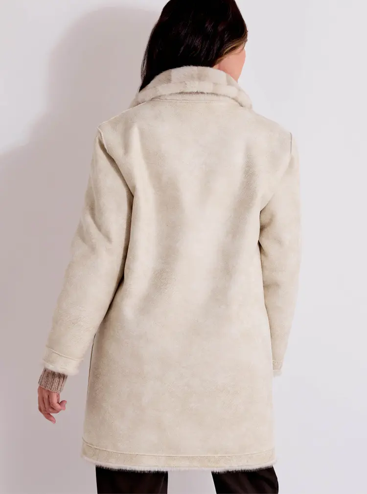 Manteau réversible en fausse fourrure