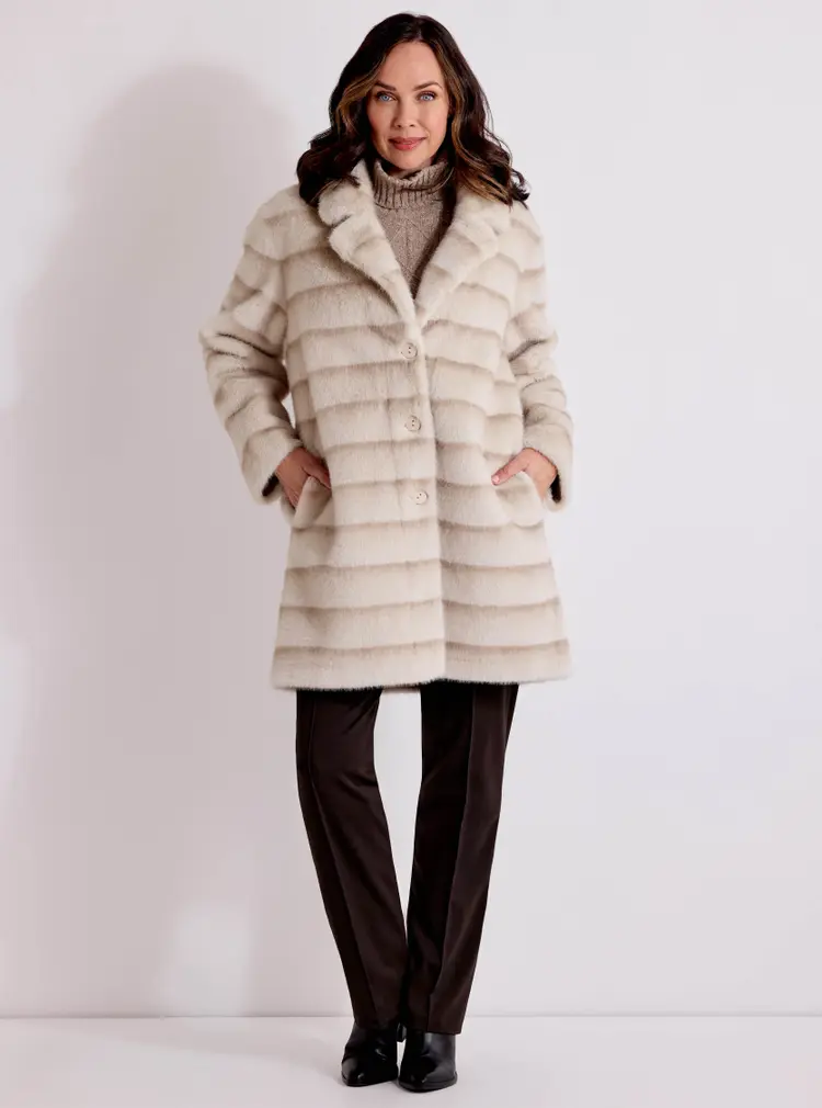 Manteau réversible en fausse fourrure