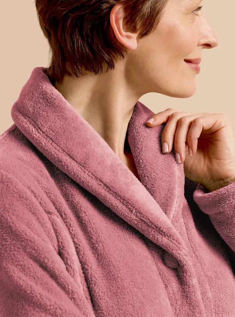 Robe de chambre boutonnée en polaire