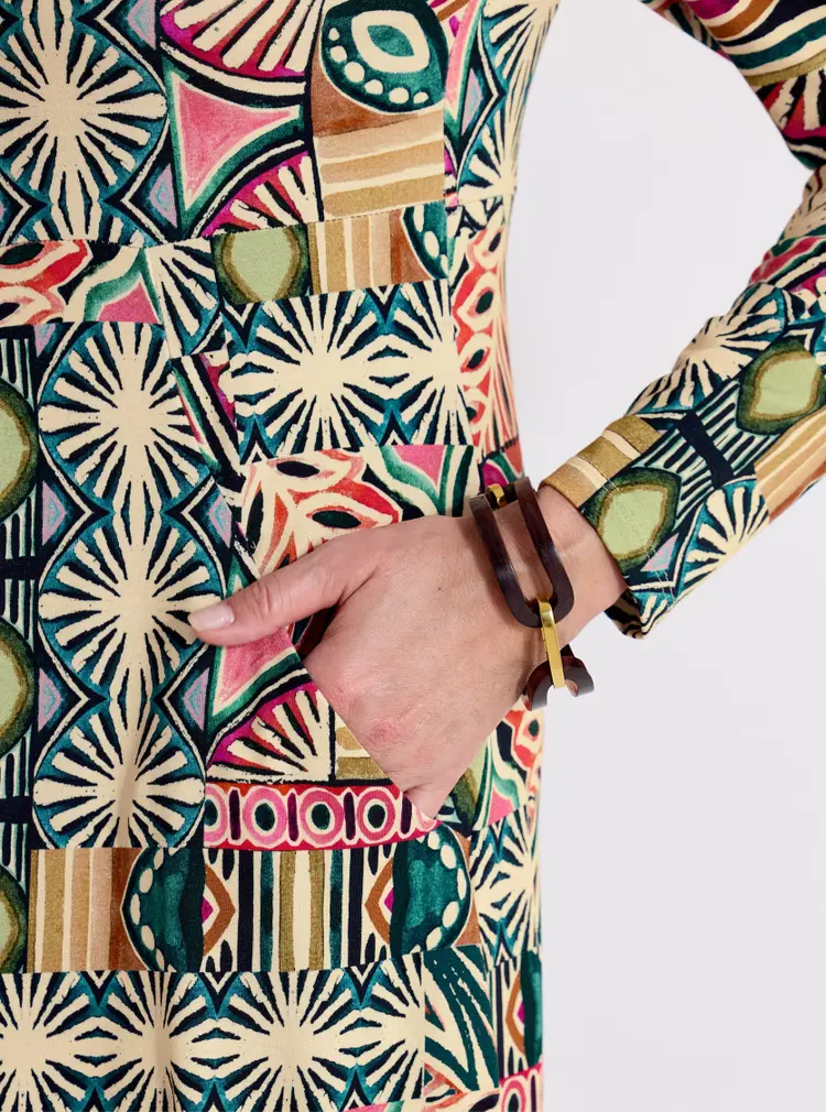 Robe en jersey doux à imprimé Batik