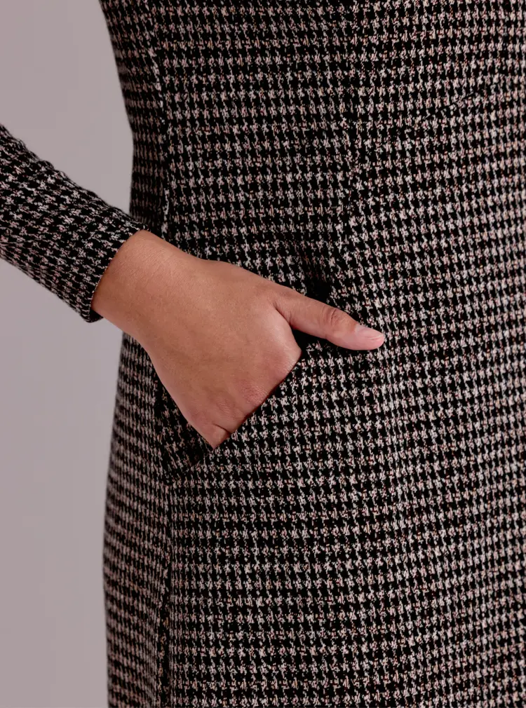 Robe zippée Jacquard à manches longues