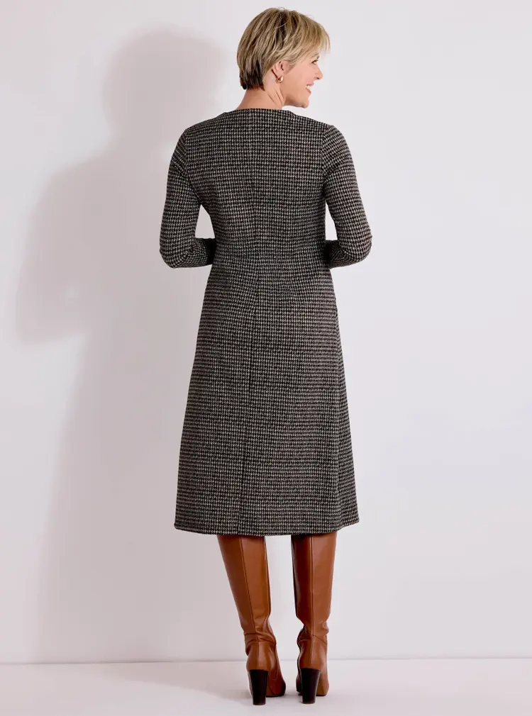 Robe zippée Jacquard à manches longues