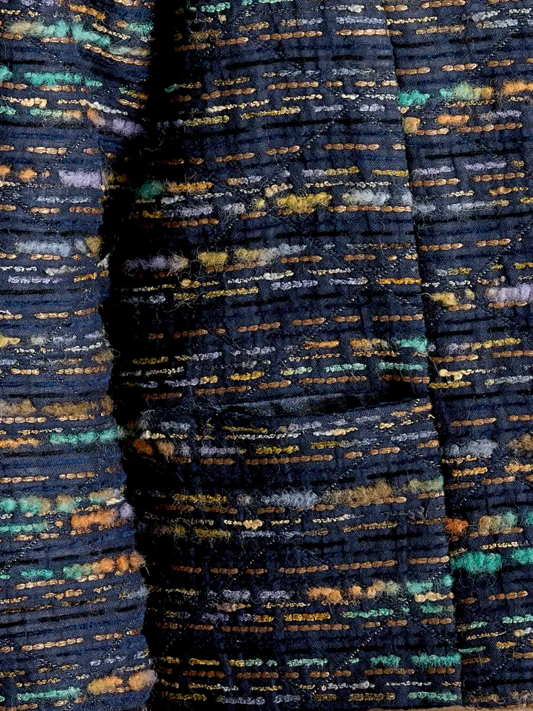 Veste sans col doublée de satin